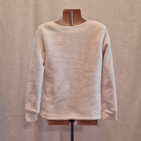 Cute White Fuzzy Kids Top with Pink Bow Dog Design, Kids 6/6X, no brand - Picture 3 of 5